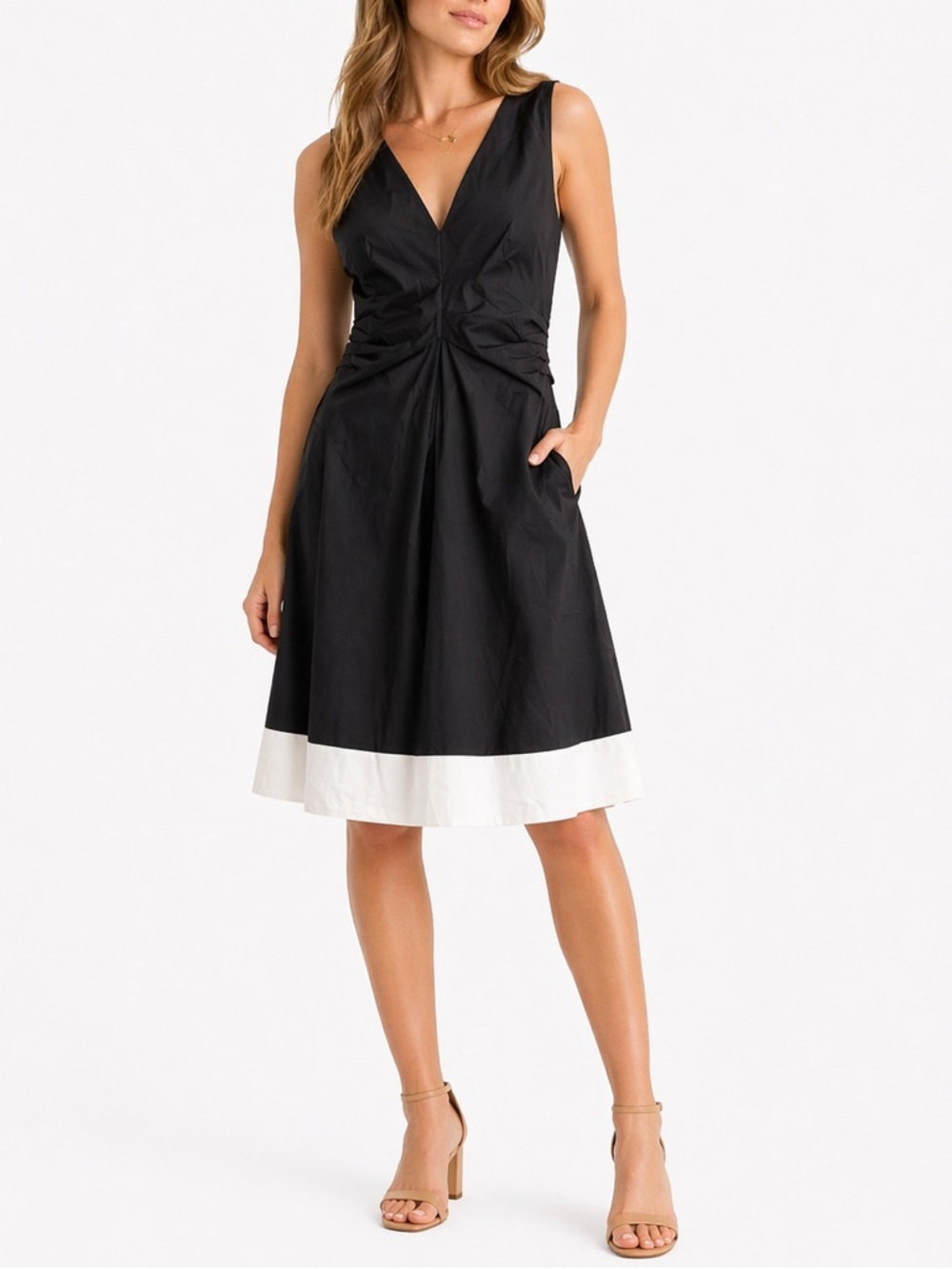 Vintage cK Calvin Klein Black & White A-Line Dress | CBK Inspired Quiet Luxury |